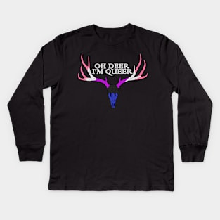 Oh deer I'm queer Gender fluid Kids Long Sleeve T-Shirt